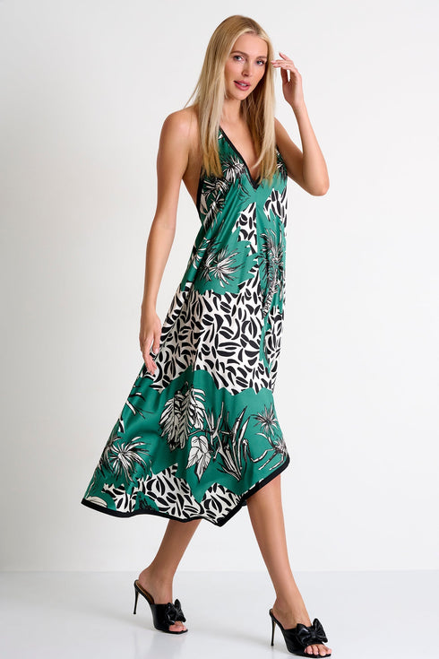 Long Silk Dress - 42511-67-951 02 / 951 Oasis / 95% SILK 5% ELASTANE